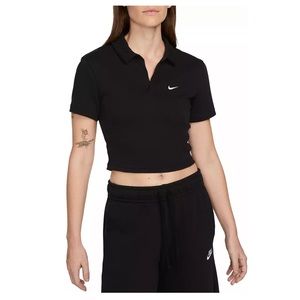 Nike Women's Sportswear Essential Short Sleeve Polo |Small | cropped golf polo